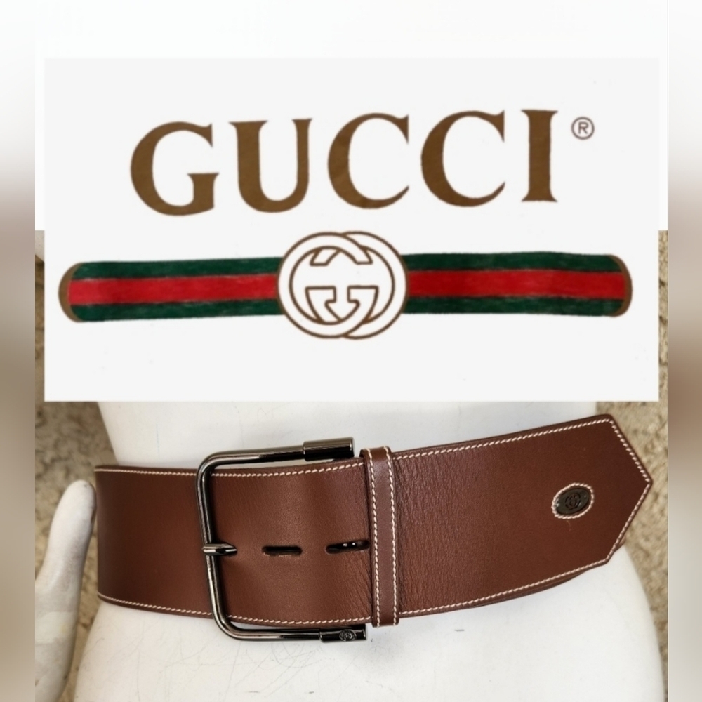 Vintage‎ Gucci Leather BELT - Picture 2 of 16